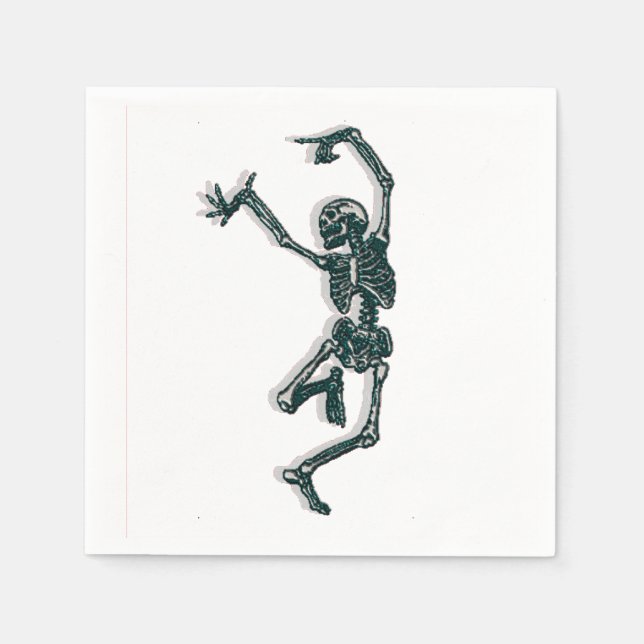 Serviette En Papier Dancing Skeleton (Devant)