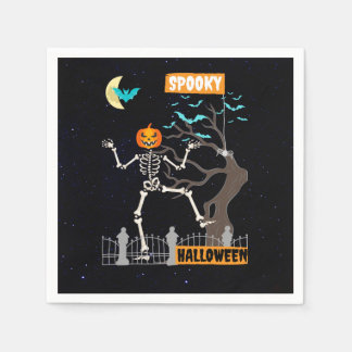 Serviette En Papier Dancing Skeleton Halloween Papier Naples