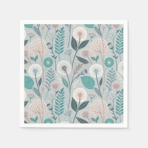 Serviette En Papier Dandelion Whimsical & Floral Folk Art Seamless (2)