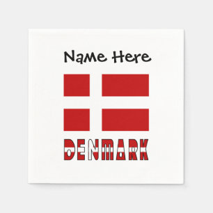 Serviette En Papier Danemark et Drapeau Danois Personnalisés