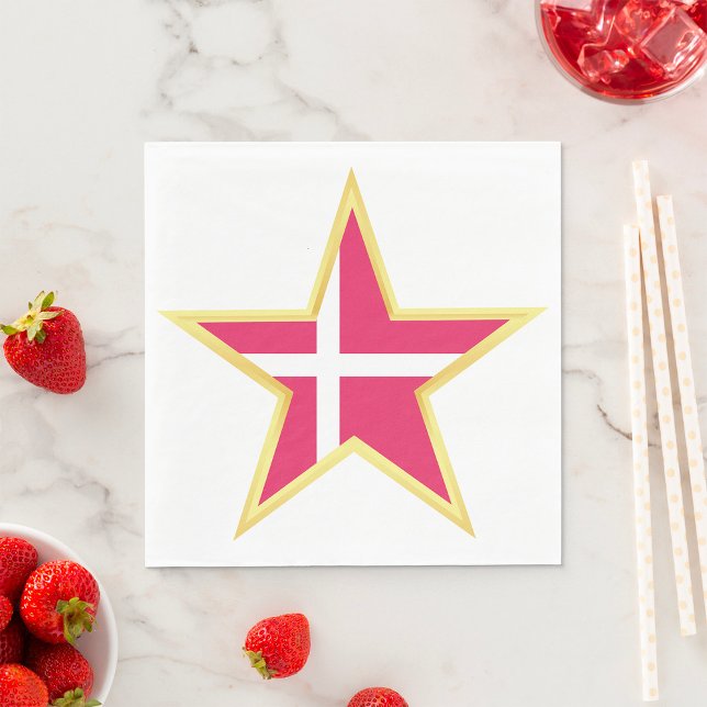 Serviette En Papier Danemark Gold Star Pays (Créateur téléchargé)