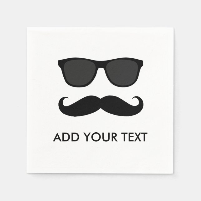 SERVIETTE EN PAPIER DANS DISGUISE BLACK MUSTACHE SUNGLASSES PARTY (Devant)