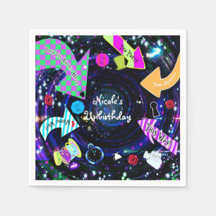 Serviette En Papier Dans la tanière du lapin blanc Fête d'Alice au pay