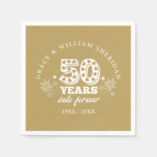 Serviette En Papier Dans l'éternité Or 50e anniversaire de mariage
