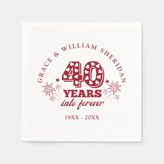 Serviette En Papier Dans l'éternité Rubis 40e anniversaire de mariage (Devant)