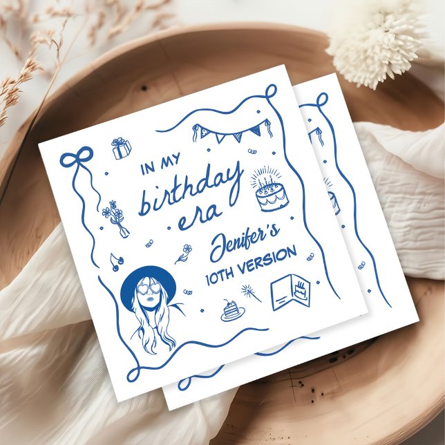 Serviette En Papier Dans Mon Anniversaire Retro Anniversaire (Créateur téléchargé)