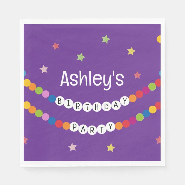 Serviette En Papier Dans Mon Bracelet D'Amitié Fête D'Anniversaire (Devant)