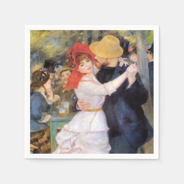 Serviette En Papier Danse à Bougival - Renoir Impressionniste Peinture (Devant)