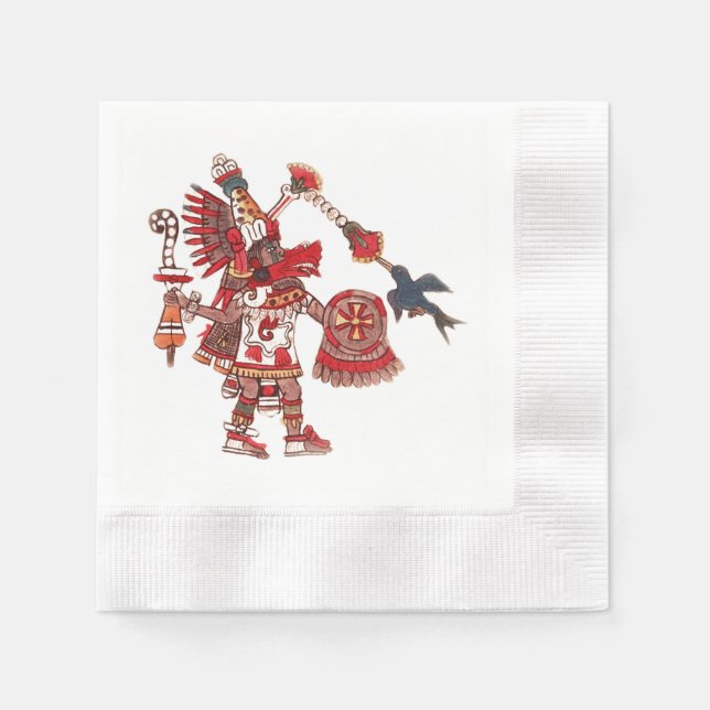 Serviette En Papier Danse chamane aztèque guerrier (Devant)