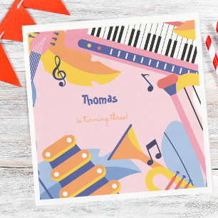 Serviette En Papier Danse chanter et jouer anniversaire de enfant