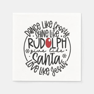 Serviette En Papier Danse comme Frosty Shine comme Rudolph Noël