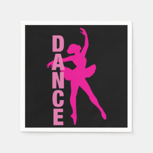 Serviette En Papier Danse de ballerine rose chaud pour filles