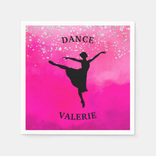 Serviette En Papier Danse de ballerine rose ombré scintillant