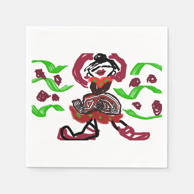 Serviette En Papier Danse de Noël sauvage  (Devant)