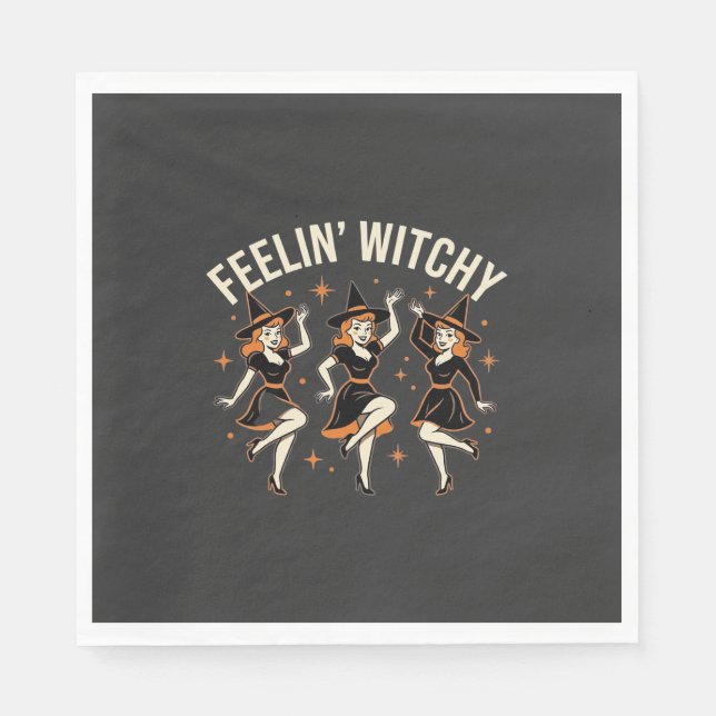 Serviette En Papier Danse de sorcière Halloween Feelin’ Witchy (Devant)