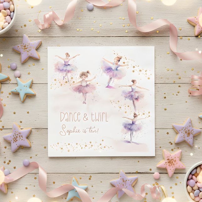 Serviette En Papier Danse et ballerine tourbillon anniversaire (Créateur téléchargé)