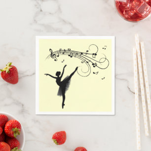Serviette En Papier Danse Extraordinaire Ballerina avec musique Jaune