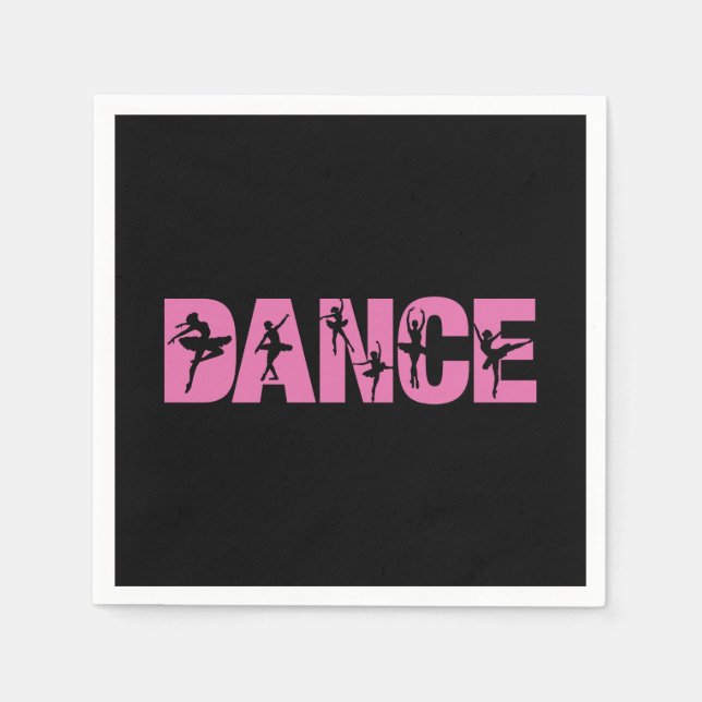 Serviette En Papier Danse Rose avec découpes de ballerine (Devant)