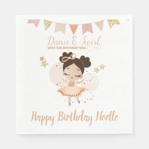 Serviette En Papier Danse & Twirl, Princesse Ballerina avec Bow Annive