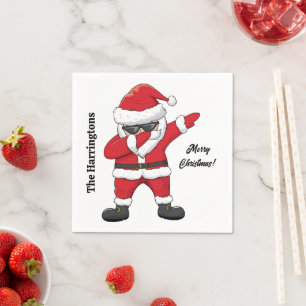 Serviette En Papier Danser le texte personnalisé Père Noël