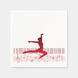 Serviette En Papier Danseur de ballet sur un clavier