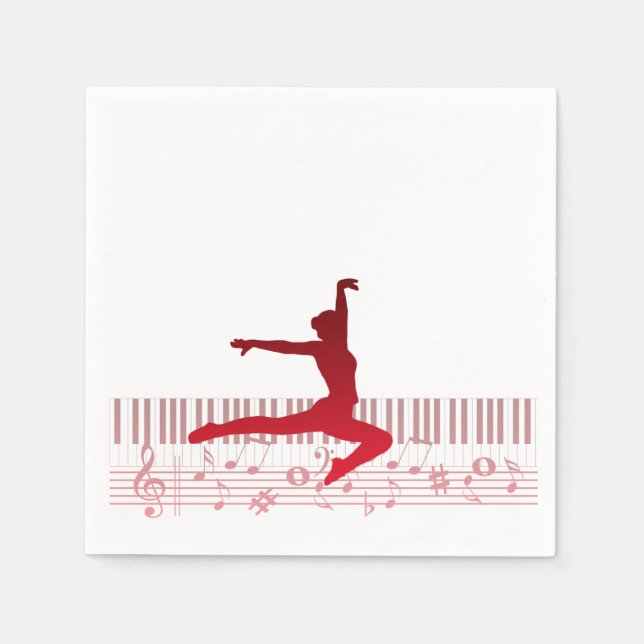 Serviette En Papier Danseur de ballet sur un clavier  (Devant)