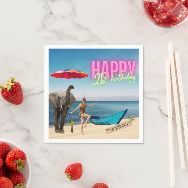 Serviette En Papier Danseur vintage 21e anniversaire Art modifié (En situation)