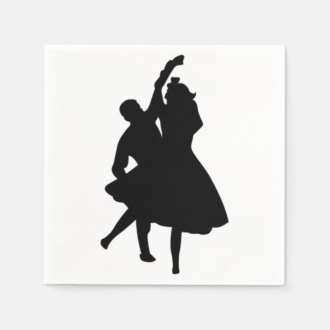 SERVIETTE EN PAPIER DANSEURS DE SILHOUETTE (Devant)