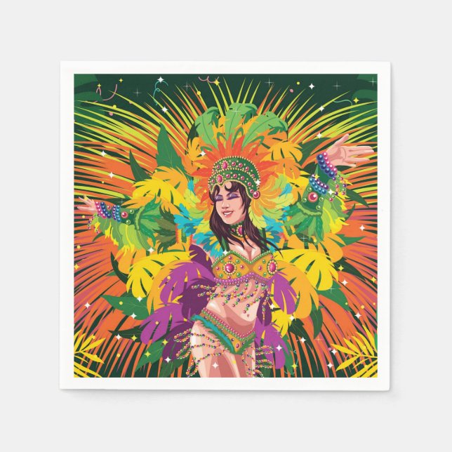 Serviette En Papier Danseuse du Carnaval de Rio (Devant)