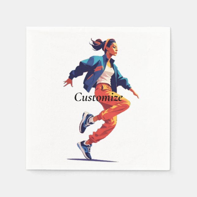 Serviette En Papier Danseuse Hip hop Thunder_Cove (Devant)