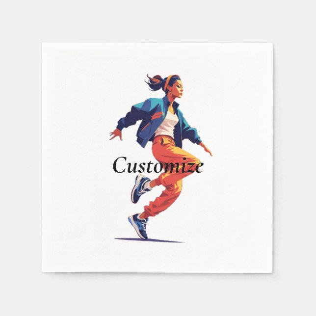 Serviette En Papier Danseuse Hip hop Thunder_Cove (Devant)