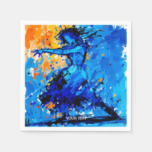 Serviette En Papier Danseuse Imaginaire Bleu Bleu Orange
