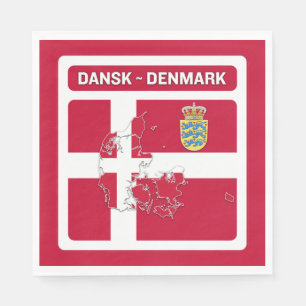 Serviette En Papier Dansk Denmark Flag