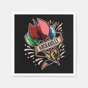 Serviette En Papier Dart Rock n Roll Darts Arrow Rockabilly
