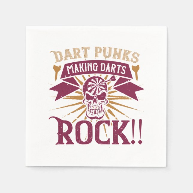 Serviette En Papier Darts - Dart Punks Fabriquant Darts Rock! (Devant)