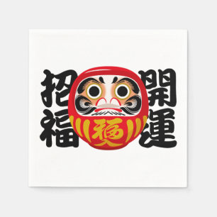 Serviette En Papier Daruma pour bonne chance et bonheur