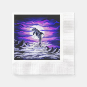 Serviette En Papier Dauphin clair de lune