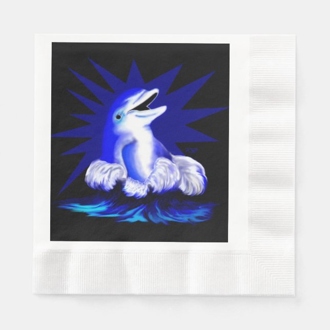 Serviette En Papier Dauphin souriant (Devant)