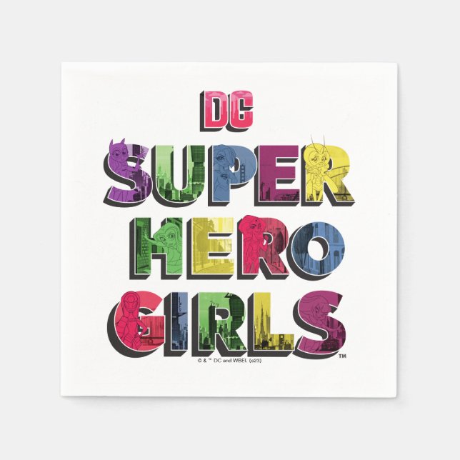 Serviette En Papier DC Super Hero Girls City Letters (Devant)