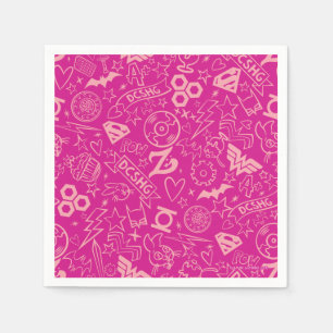 Serviette En Papier DC Super Hero Girls Pink Icon Motif