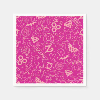 Serviette En Papier DC Super Hero Girls Pink Icon Motif