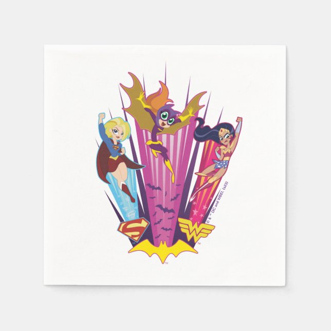 Serviette En Papier DC Super Hero Girls Trio (Devant)