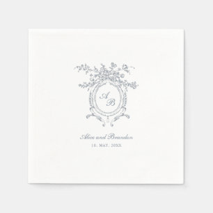 Serviette en papier de mariage à ornement floral b