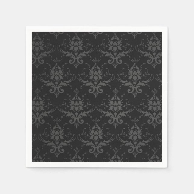 Serviette en papier de mariage gothique noir pour  (Devant)
