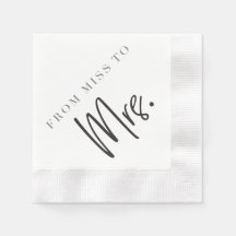 De Mlle à MRS. Cocktail Napkin