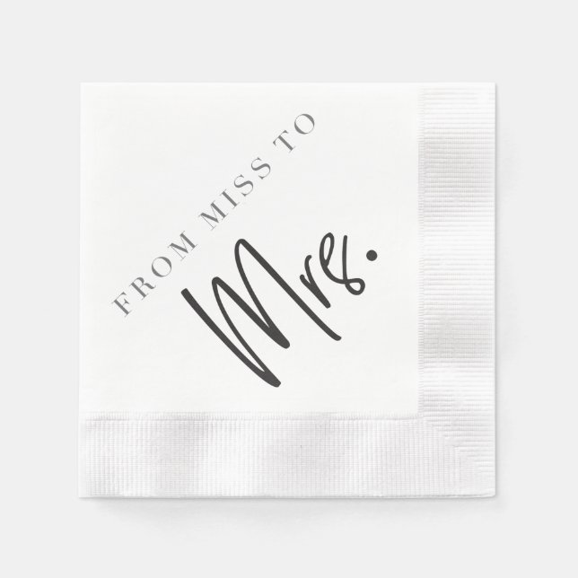 Serviette En Papier De Mlle à MRS. Cocktail Napkin (Devant)