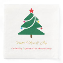 Serviette en papier de Noël avec motifs de fêtes