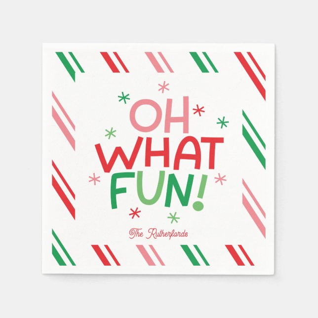 Serviette en papier de Noël Oh What Fun (Devant)