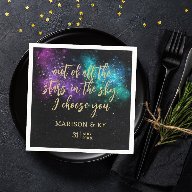 Serviette En Papier De toutes les étoiles du ciel, je vous choisis mar (Créateur téléchargé)