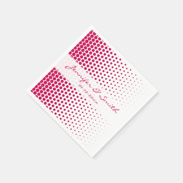Serviette En Papier Debian Points Rouges Modernes Blanc (Coin)